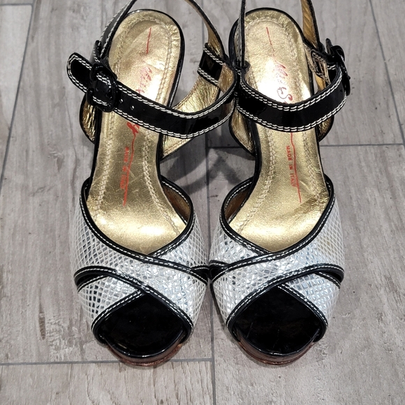 Miss Sixty silver peep toe heels 37/7 - Picture 3 of 8